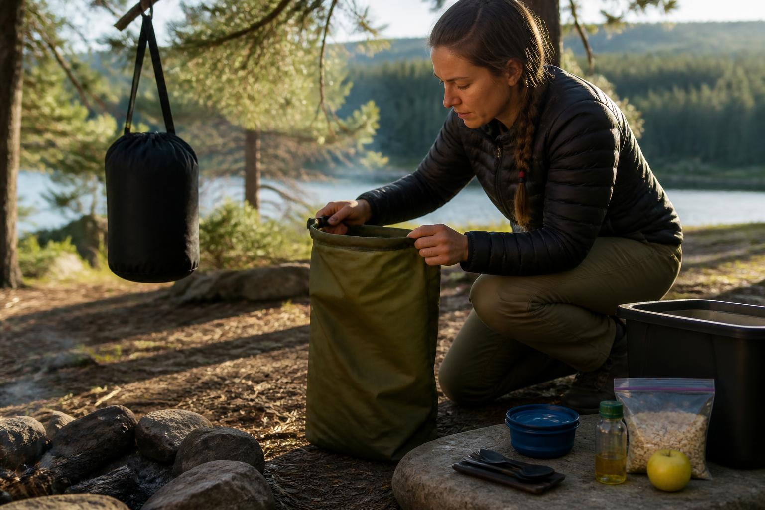 Illustration for: Step 2: Set Up Your Campsite to Eliminate Odors