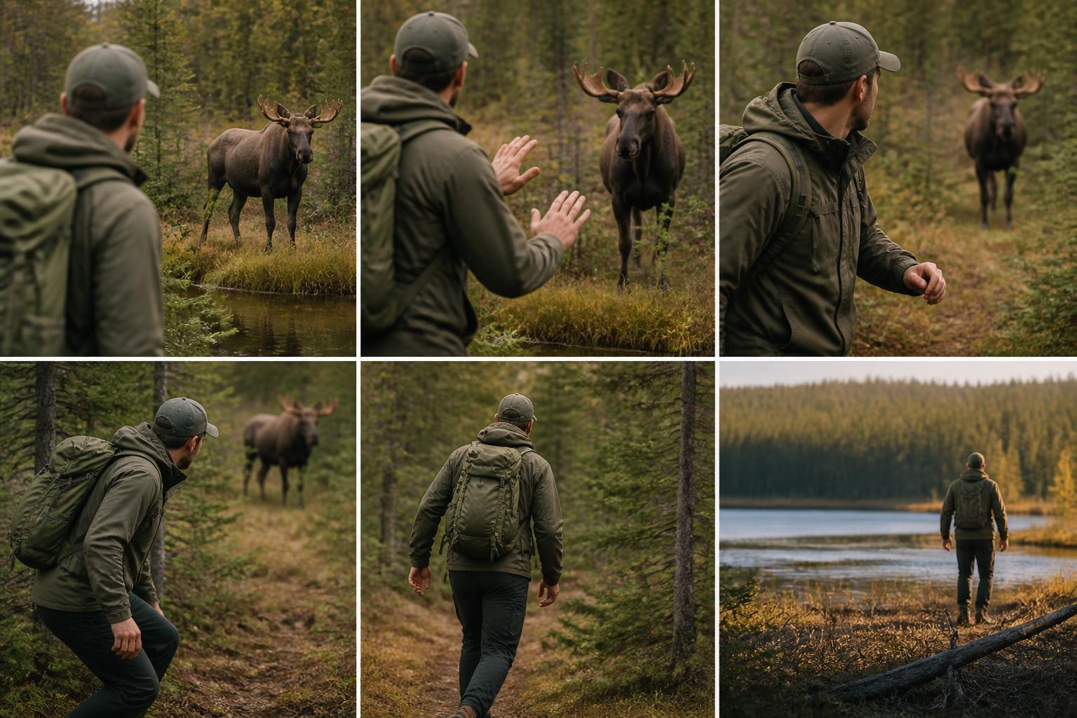 Illustration for: What to Do During a Moose Encounter: Step by Step