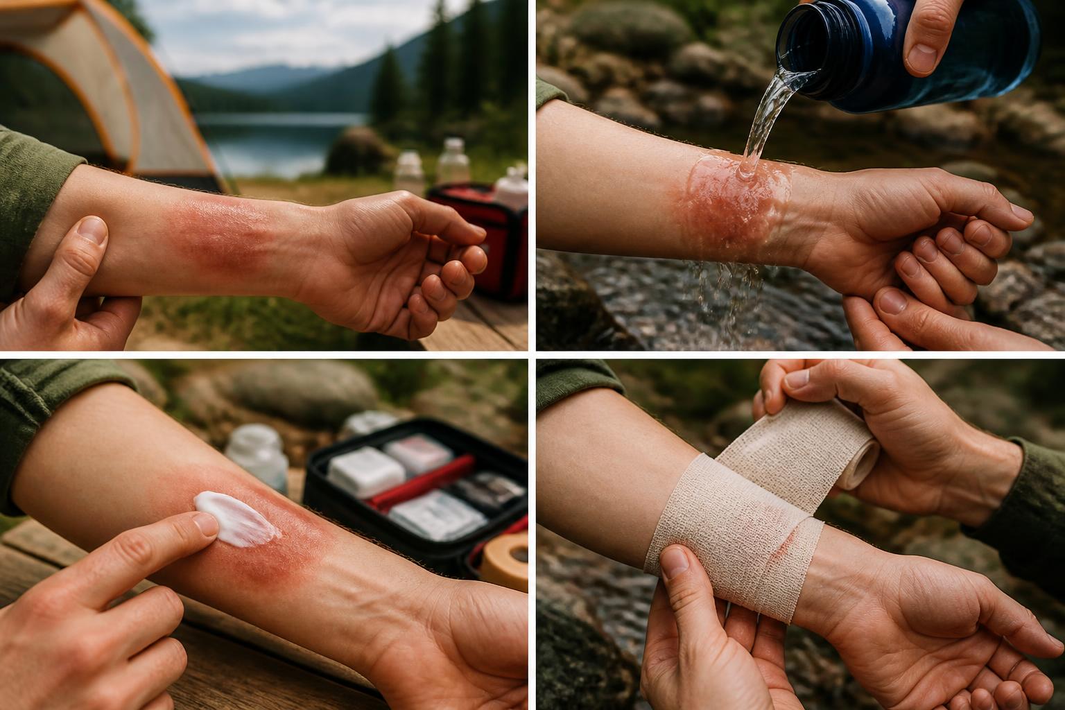 Illustration for: How to Treat a Burn While Camping (Step by Step)