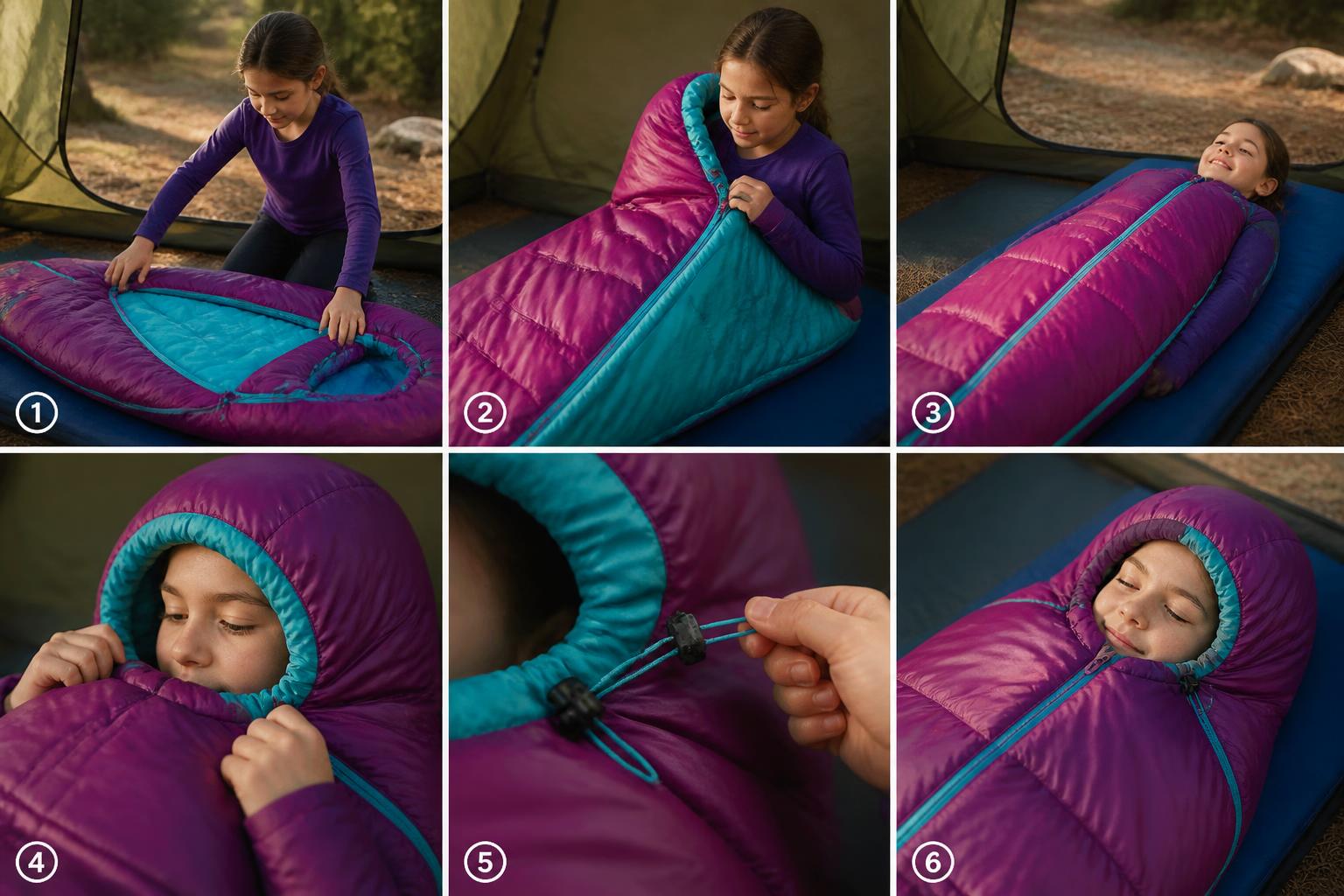 Illustration for: How to fit and test a kids sleeping bag step by step